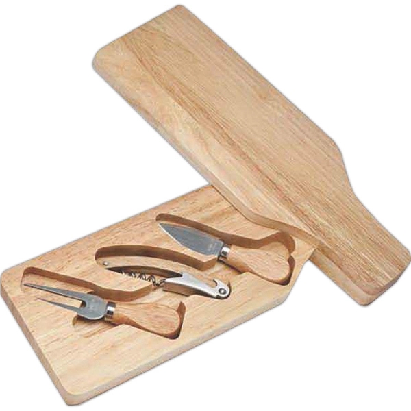 Wine and cheese tool set in a wine bottle-shaped design features... from ASI 55450 Franmara Inc