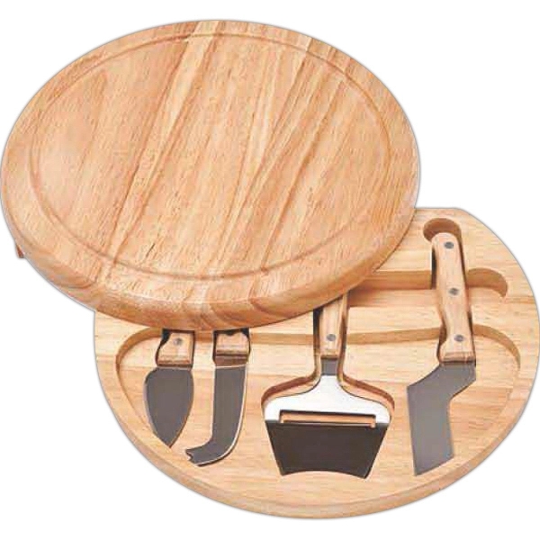 10 1/4" diameter x 1 3/4" thick hardwood cheese board with... from ASI 55450 Franmara Inc