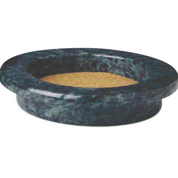 Green marble wine bottle coaster with flanged rim and back felt... from ASI 55450 Franmara Inc