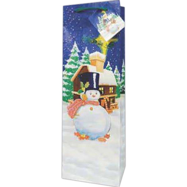 4 7/8" x 14 3/16" holiday gift bag for wine bottles... from ASI 55450 Franmara Inc