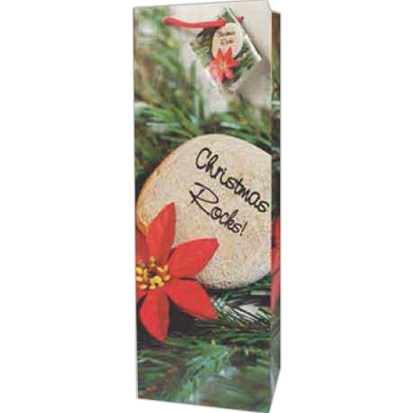 4 7/8" x 14 3/16" holiday gift bag for wine bottles... from ASI 55450 Franmara Inc