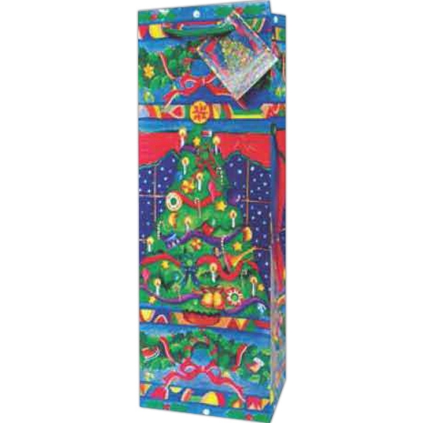 4 7/8" x 14 3/16" holiday gift bag for wine bottles... from ASI 55450 Franmara Inc