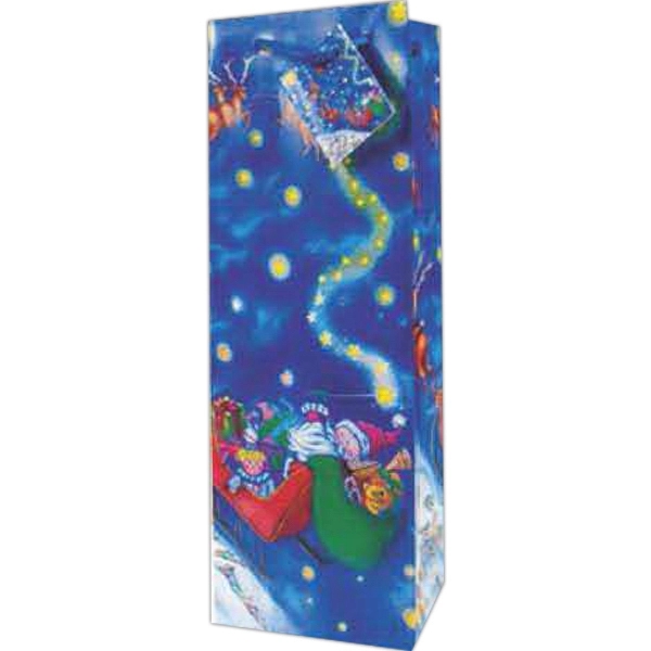 4 7/8" x 14 3/16" holiday gift bag for wine bottles... from ASI 55450 Franmara Inc