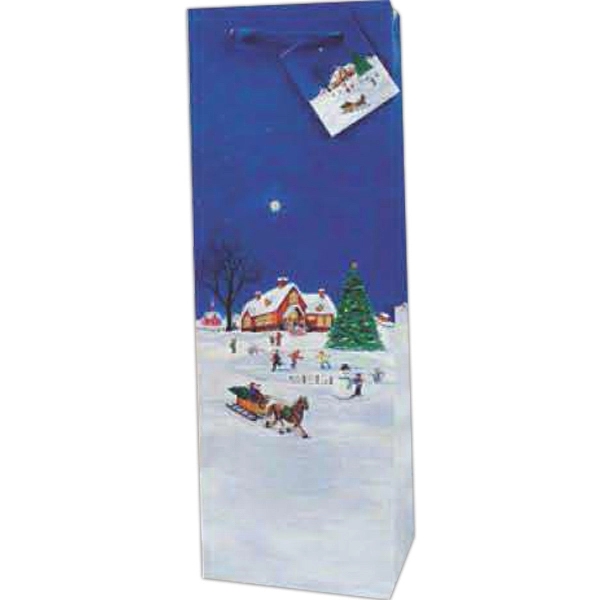 4 7/8" x 14 3/16" holiday gift bag for wine bottles... from ASI 55450 Franmara Inc