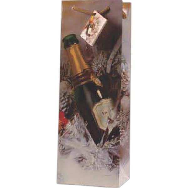 4 7/8" x 14 3/16" holiday gift bag for wine bottles... from ASI 55450 Franmara Inc
