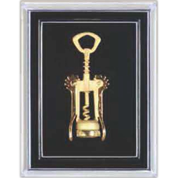 1 3/8" x 1/2" gold or silver electroplated wing corkscrew lapel... from ASI 55450 Franmara Inc