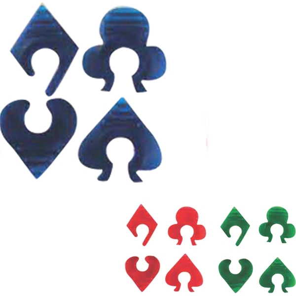 Wine glass ID clips in shape of four playing card symbols,... from ASI 55450 Franmara Inc