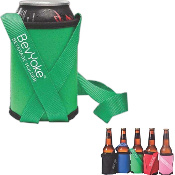 Beverage holder, stretchable neoprene sleeve with lanyard.... from ASI 55450 Franmara Inc