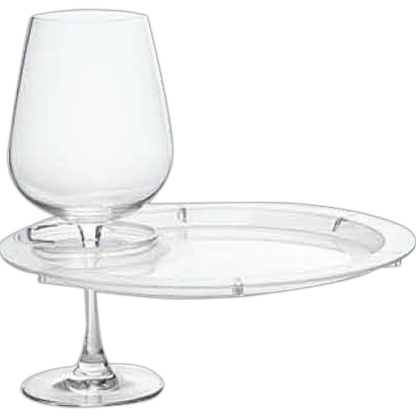 Round plastic party plate with built-in stemware holder.... from ASI 55450 Franmara Inc