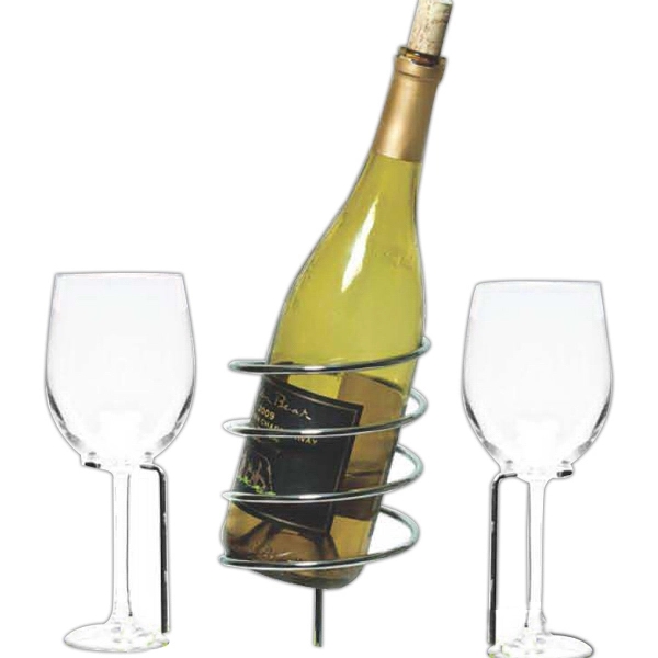 Wine picnic set with bottle holder stake and 2 wine glass... from ASI 55450 Franmara Inc