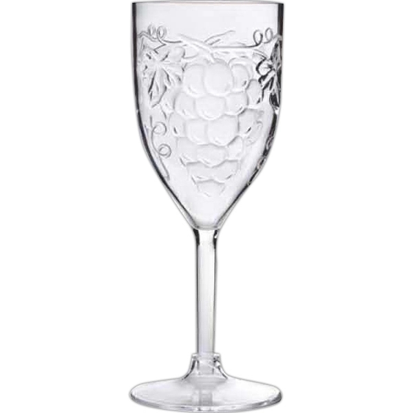 10 oz. all-purpose acrylic wine glass with grape cluster embossed design.... from ASI 55450 Franmara Inc