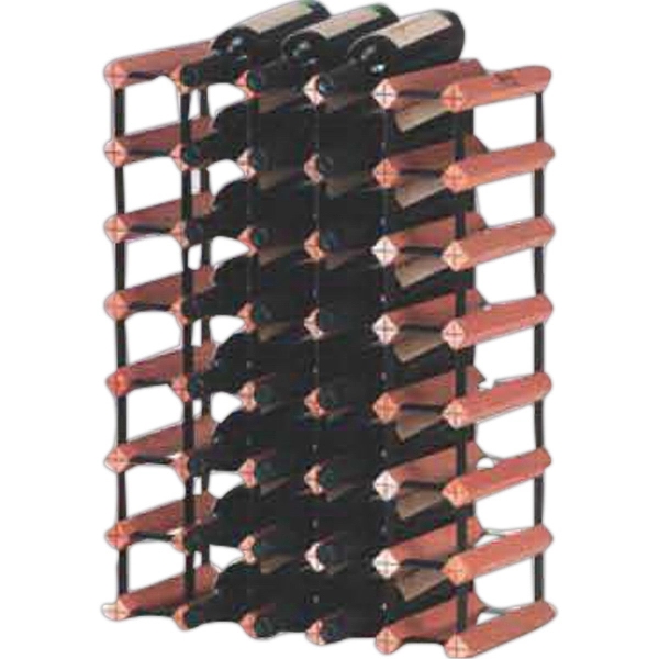 Wine rack with natural hardwood timbers and baked enamel steel. Blank.... from ASI 55450 Franmara Inc