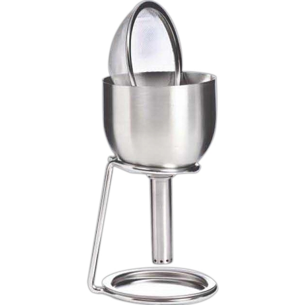 Stainless steel decanting funnel set with sediment screen and table stand.... from ASI 55450 Franmara Inc