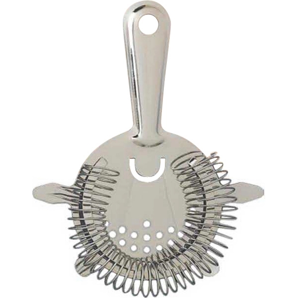 4 1/2" x 6" stainless steel four-prong cocktail strainer. Blank.... from ASI 55450 Franmara Inc