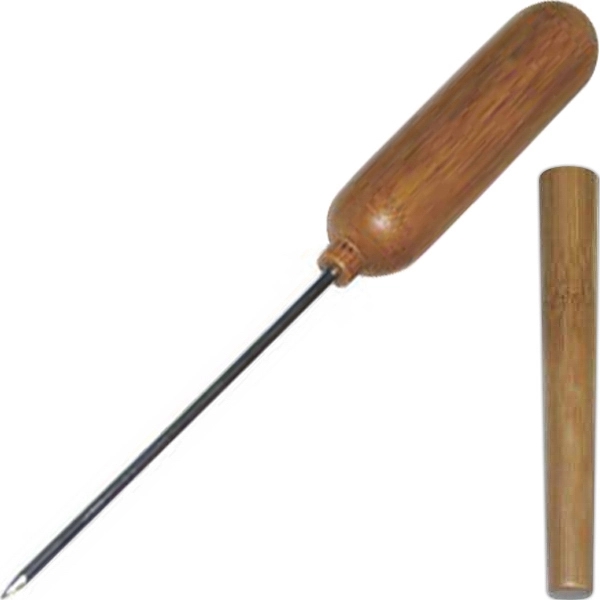 8 1/2" stainless steel ice pick with a bamboo handle and... from ASI 55450 Franmara Inc
