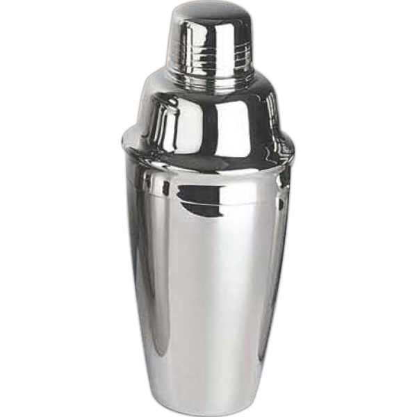 Three-piece stainless steel cocktail shaker set with sure seal for a... from ASI 55450 Franmara Inc