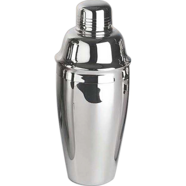 Three-piece stainless steel cocktail shaker set with sure seal for a... from ASI 55450 Franmara Inc