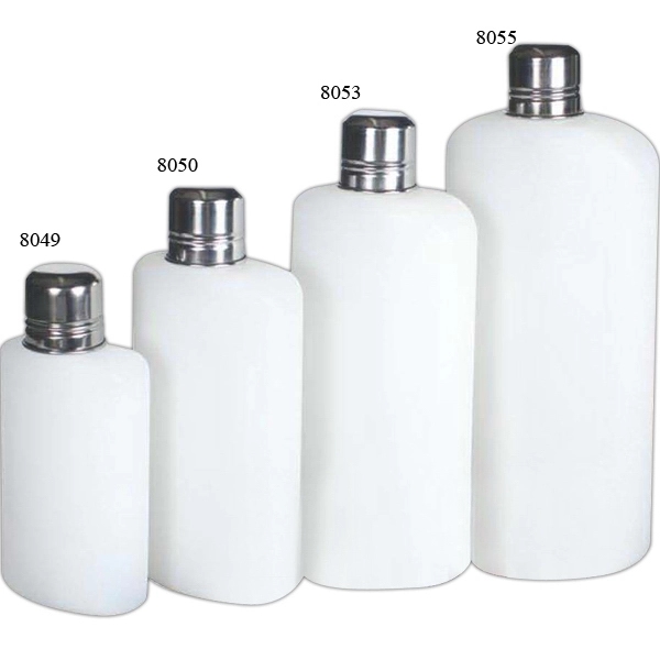 16-ounce white travel flask that's made of plastic and comes with... from ASI 55450 Franmara Inc