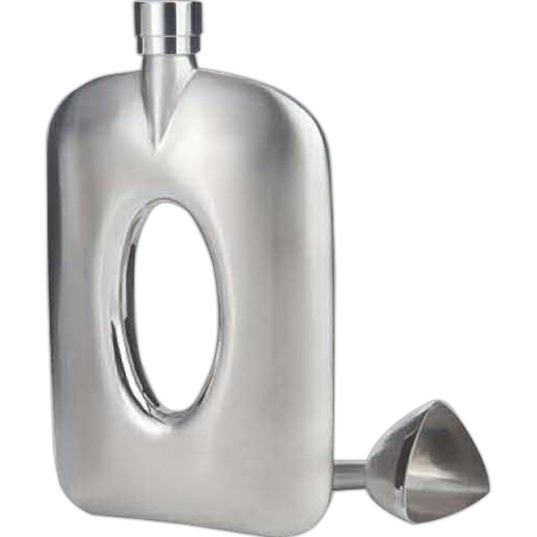 6" H x 3 5/8" W stainless steel four-ounce flask with... from ASI 55450 Franmara Inc