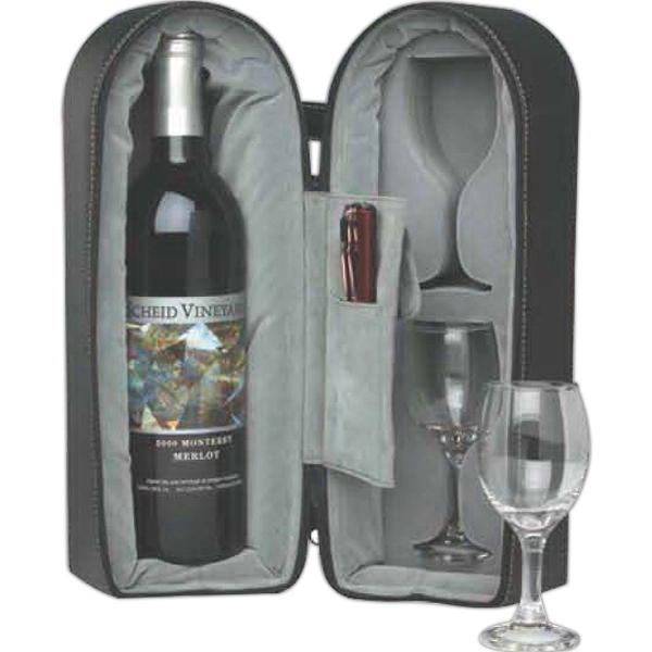 Wine travel case, leatherette with zippered soft case.... from ASI 55450 Franmara Inc