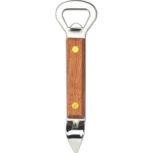 Heavy duty 6" steel can and bottle opener with wooden handle.... from ASI 55450 Franmara Inc