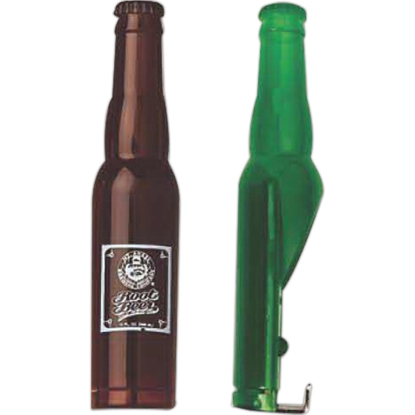 Translucent thermoplastic 4 7/8" bottle-shaped bottle opener.... from ASI 55450 Franmara Inc