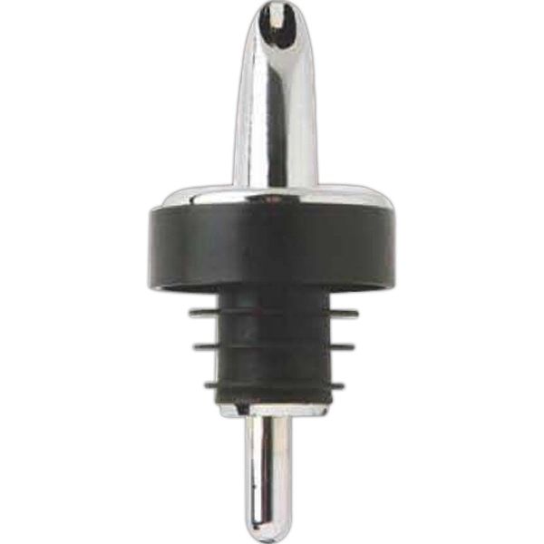 Medium speed bottle pourer, chrome plastic, black base, blank.... from ASI 55450 Franmara Inc
