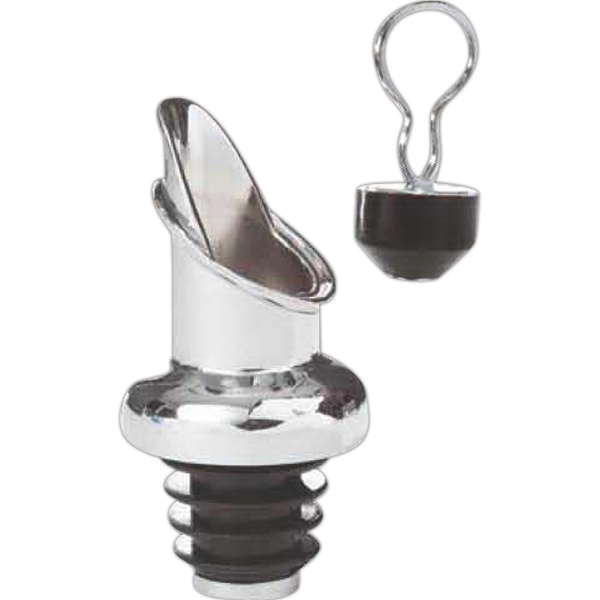 Bottle pourer with stopper, chrome plated.... from ASI 55450 Franmara Inc