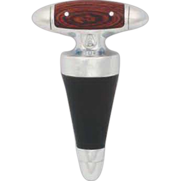 Cone-type bottle stopper with wood inlaid handle.... from ASI 55450 Franmara Inc