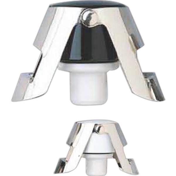 Champagne bottle stopper. 2 1/4" x 1 1/4" nickel plating with... from ASI 55450 Franmara Inc