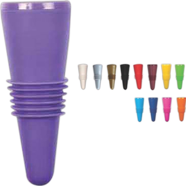 Rigid and flexible thermoplastic ABS 2 5/8" x 1" bottle stopper... from ASI 55450 Franmara Inc