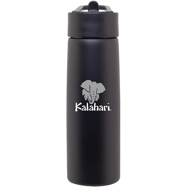 24 oz single wall stainless steel bottle with threaded lid, flip-up... from ASI 51197 ETS Express, LLC