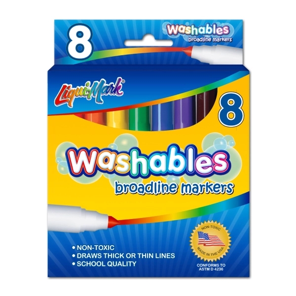 8 Pack Washable Broadline Markers - Assorted Colors - USA Made... from ASI 67675 Liqui-Mark Corp