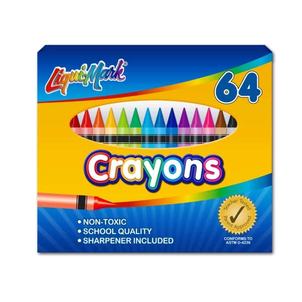 64 Pack Crayons with Sharpener - Assorted Colors... from ASI 67675 Liqui-Mark Corp