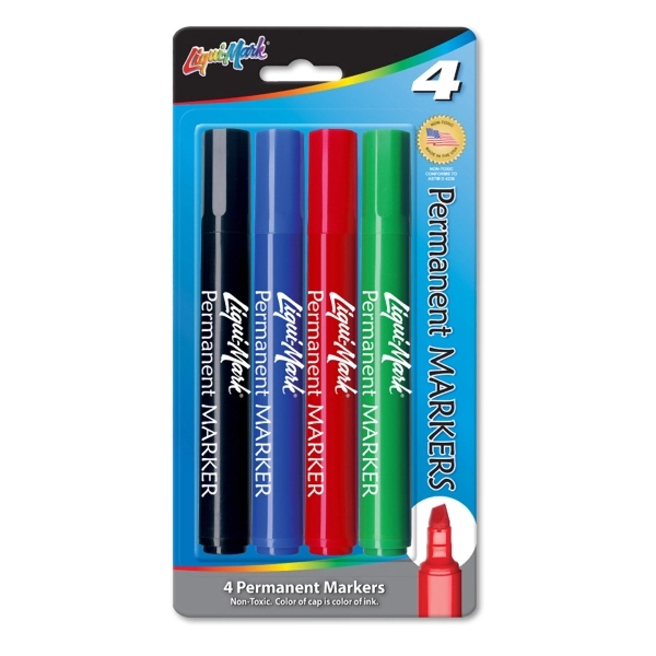 4 Pack Permanent Markers - Assorted Colors - USA Made... from ASI 67675 Liqui-Mark Corp