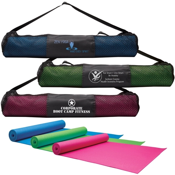 PVC yoga fitness mat with zippered mesh carrying case.... from ASI 62190 Illini