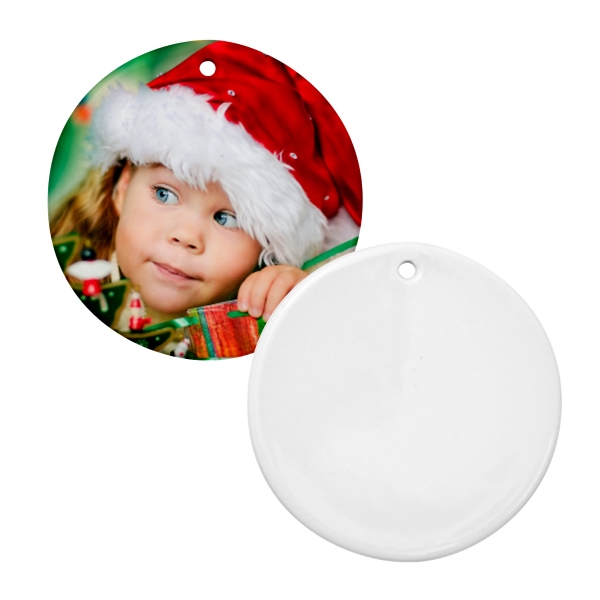 Sublimation ornament is our most popular holiday promotional item, 3" round.... from ASI 77988 Photo USA Corp / Photo USA