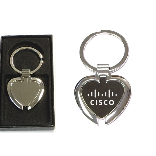 Heart shape chrome metal key holder with gift case... from ASI 74585 Nu Promo International / Nu Promo Line