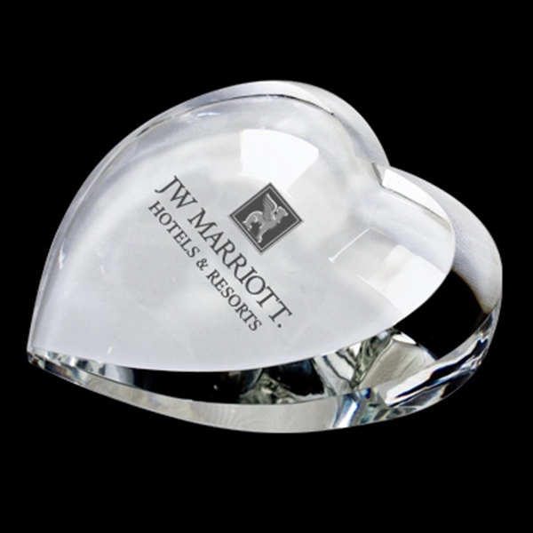 4 inch in heart shaped crystal glass crystal paperweight.... from ASI 40544 Binaco / Binaline