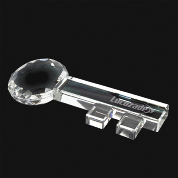 Clear Glass Crystal Key Paperweight... from ASI 40544 Binaco / Binaline