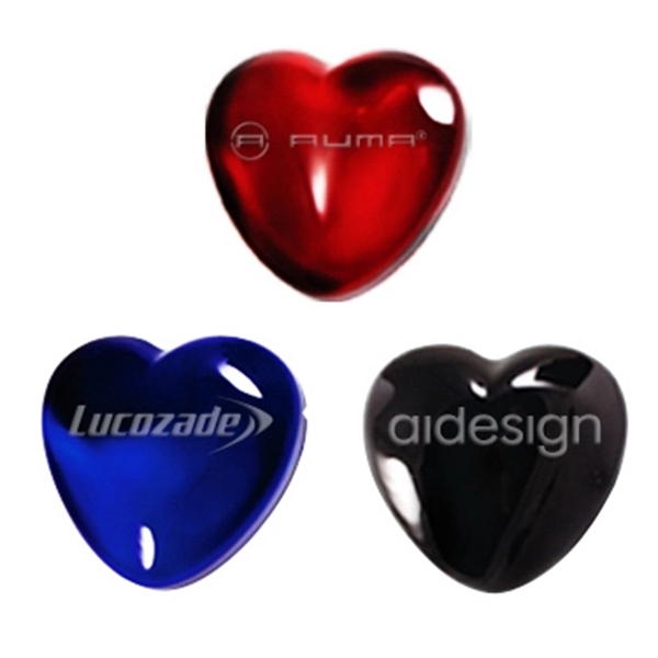 Small colored heart-shaped glass crystal paperweight... from ASI 40544 Binaco / Binaline