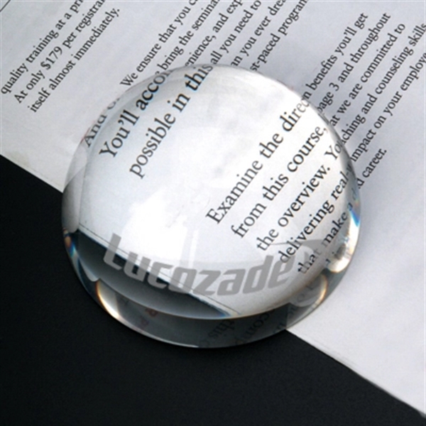 Glass crystal dome optical paperweight that doubles as a magnifier.... from ASI 40544 Binaco / Binaline