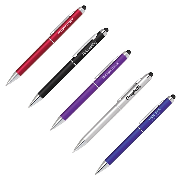 Twist action ballpoint plastic pen with Stylus... from ASI 34800 Alstar Creations / Alstar Line