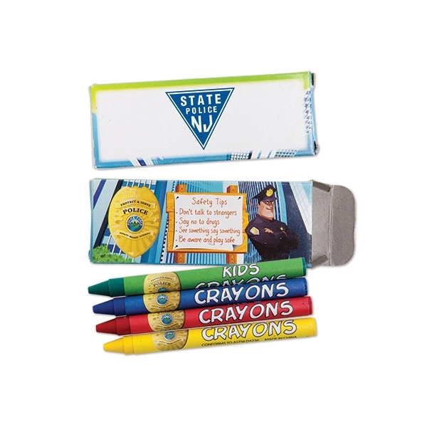 4 pack of non-toxic crayons with police theme.... from ASI 98360 WOWLine / WOWLine®