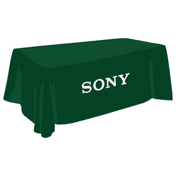 6' non-fitted draped table cover with one color imprint.... from ASI 30442 Above & Beyond Advertising Products