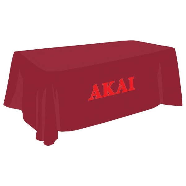 6' non-fitted draped table cover with one color imprint.... from ASI 30442 Above & Beyond Advertising Products