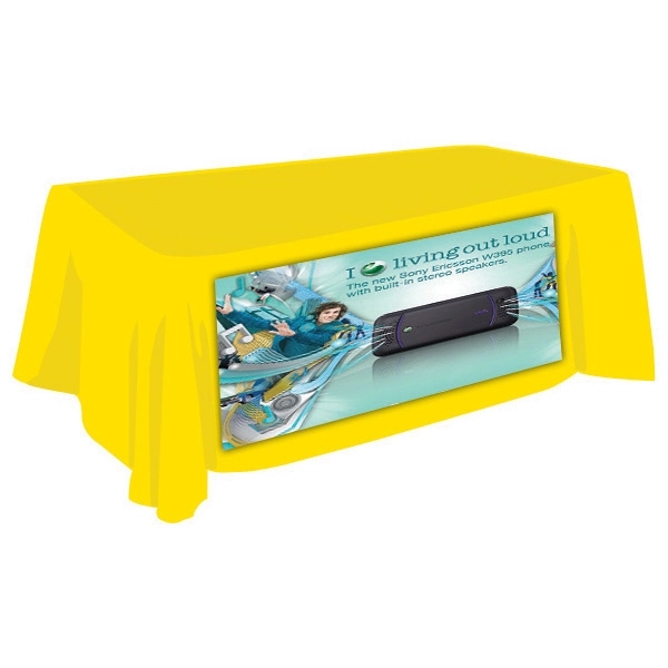 6' draped table throw with customization.... from ASI 30442 Above & Beyond Advertising Products