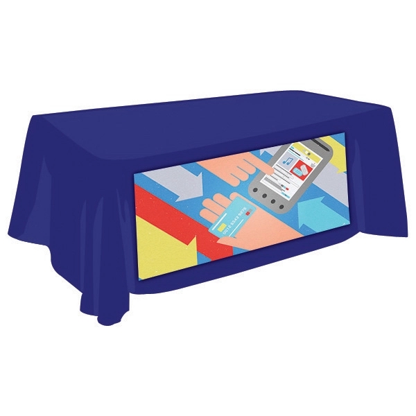 6' draped table throw with customization.... from ASI 30442 Above & Beyond Advertising Products