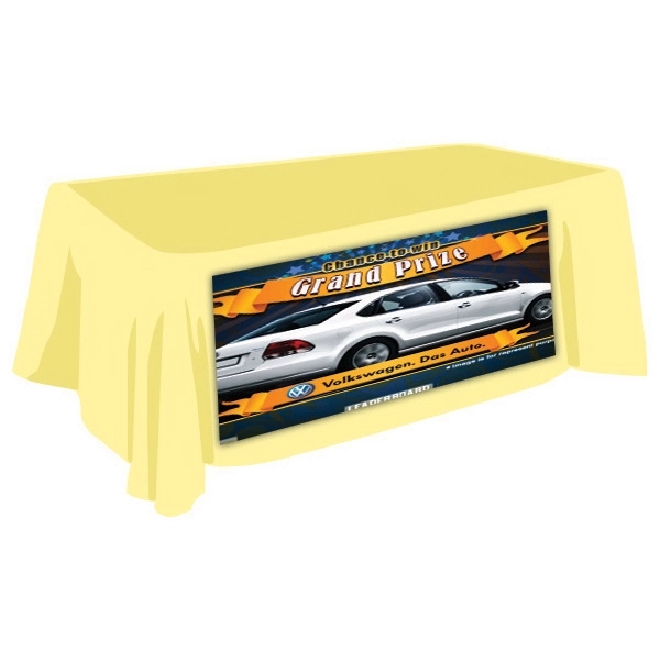 6' draped table throw with customization.... from ASI 30442 Above & Beyond Advertising Products
