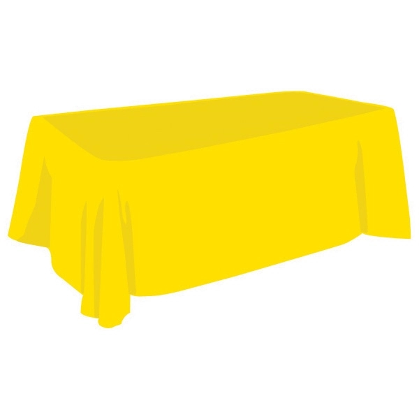 8 foot, throw-style tablecloth made of waterproof polyester; sold blank.... from ASI 30442 Above & Beyond Advertising Products / PromoAdLine